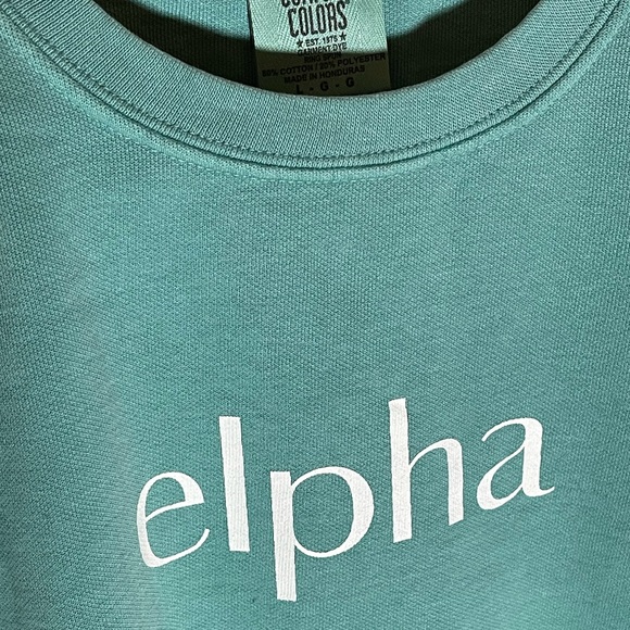 Elpha Teal Comfort Colors Sweatshirt size Large - Picture 1 of 3
